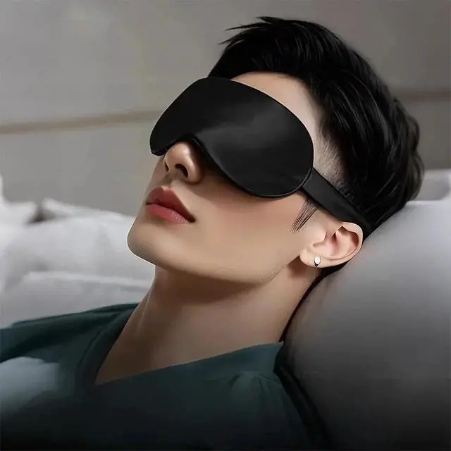 Alt view image 4 of 7 - 4 Pack Sleep Mask for Women & Men, 100% Blackout Silky Eye Cover, Zero Eye Pressure Soft Satin Blindfold with Elastic Adjustable Strap, Lightweight Night Eyes Shade for Travel Nap Side & Back Sleepers