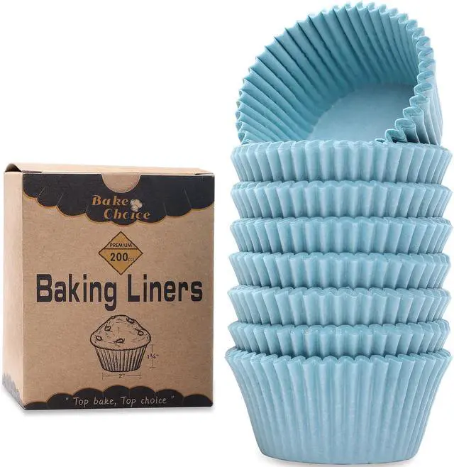 Main image of 200pcs Standard Cupcake Liners for Baking, Blue Muffin Liners