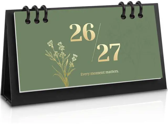 Main image of Small Desk Calendar 2026-2027, Desktop Calendar 20 Months - Runs From July 2026 Until Dec. 2027, Mini Standing Flip Calendar for Home, School and Office Supplies, 6.3" x 3.1"