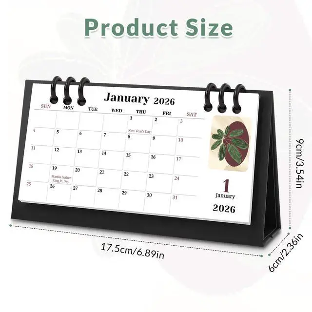 Alt view image 4 of 7 - Small Desk Calendar 2026-2027, Desktop Calendar 20 Months - Runs From July 2026 Until Dec. 2027, Mini Standing Flip Calendar for Home, School and Office Supplies, 6.3" x 3.1"