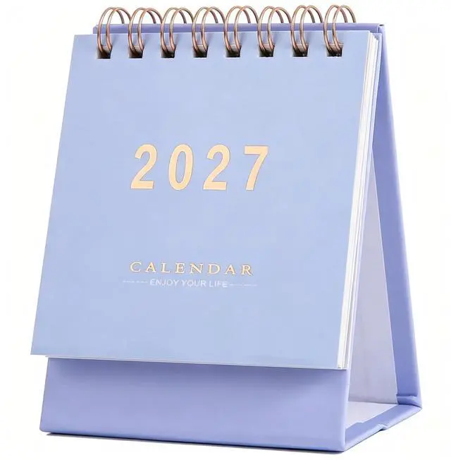 Main image of Calendar 2026-2027, July 2026 to Dec 2027 Standing Flip Small Desk Calendar- 2026 Monthly Desktop Calendar- Thick Paper Twin-Wire Binding for Home or Office (Purple)