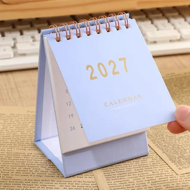 Alt view image 2 of 7 - Calendar 2026-2027, July 2026 to Dec 2027 Standing Flip Small Desk Calendar- 2026 Monthly Desktop Calendar- Thick Paper Twin-Wire Binding for Home or Office (Purple)