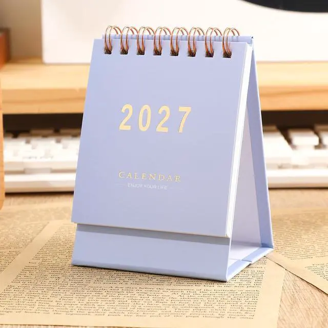 Alt view image 5 of 7 - Calendar 2026-2027, July 2026 to Dec 2027 Standing Flip Small Desk Calendar- 2026 Monthly Desktop Calendar- Thick Paper Twin-Wire Binding for Home or Office (Purple)
