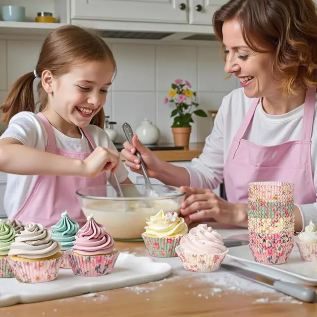 Alt view image 5 of 6 - Standard Cupcake Liners 100 Pack, Colorful Paper Baking Cups Food Grade Disposable Cupcake Wrappers Floral Muffin Liners for Birthday Tea Themed Party Decor (Floral-4)