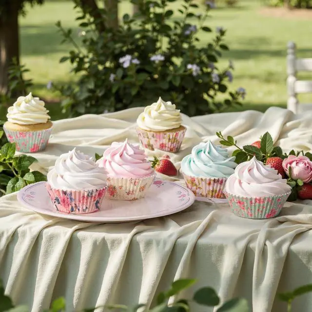 Alt view image 6 of 6 - Standard Cupcake Liners 100 Pack, Colorful Paper Baking Cups Food Grade Disposable Cupcake Wrappers Floral Muffin Liners for Birthday Tea Themed Party Decor (Floral-4)
