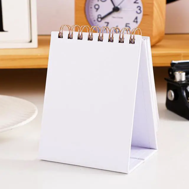 Alt view image 3 of 7 - Mini Desk Calendar 2026-2027, Monthy Small Desktop Calendar Runs From July 2026 until Dec 2027, 250 GSM Thick Paper Twin-Wire Binding for Home or Office (White)