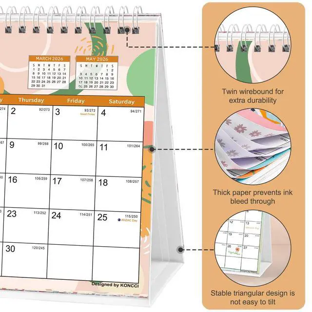 Alt view image 2 of 7 - Small Desk Calendar 2026-2027, Desktop Calendar Jul.2026-Dec.2027