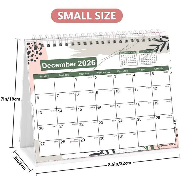 Alt view image 3 of 7 - Small Desk Calendar 2026-2027, Desktop Calendar Jul.2026-Dec.2027