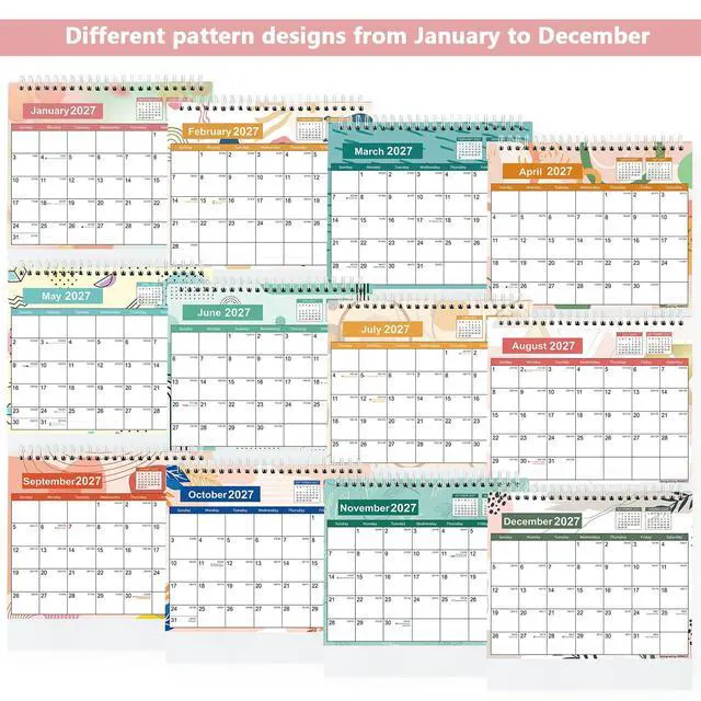 Alt view image 6 of 7 - Small Desk Calendar 2026-2027, Desktop Calendar Jul.2026-Dec.2027