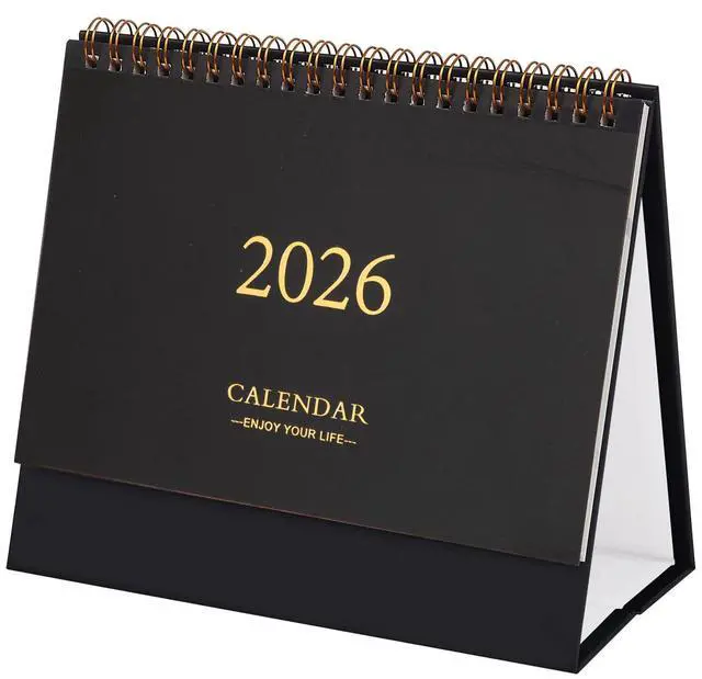 Main image of Small Desk Calendar 2026-2027, Monthly Desktop Calendar from Now to Jun 2027- Monthly Theme Design, Standing Flip Desk Calendar for Home Office School (black)
