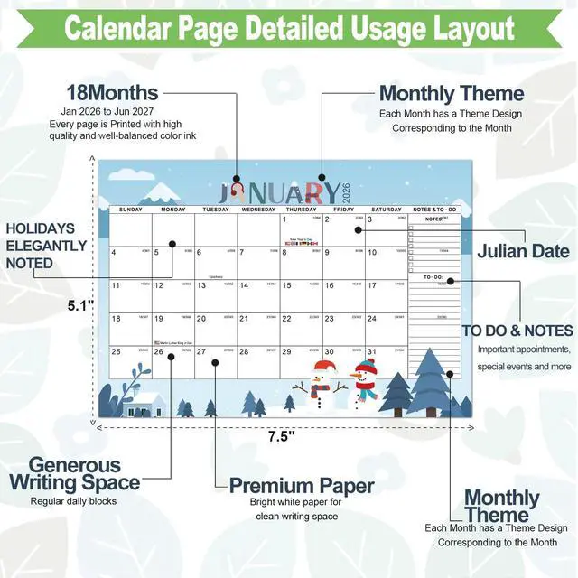 Alt view image 2 of 7 - Small Desk Calendar 2026-2027, Monthly Desktop Calendar from Now to Jun 2027- Monthly Theme Design, Standing Flip Desk Calendar for Home Office School (black)