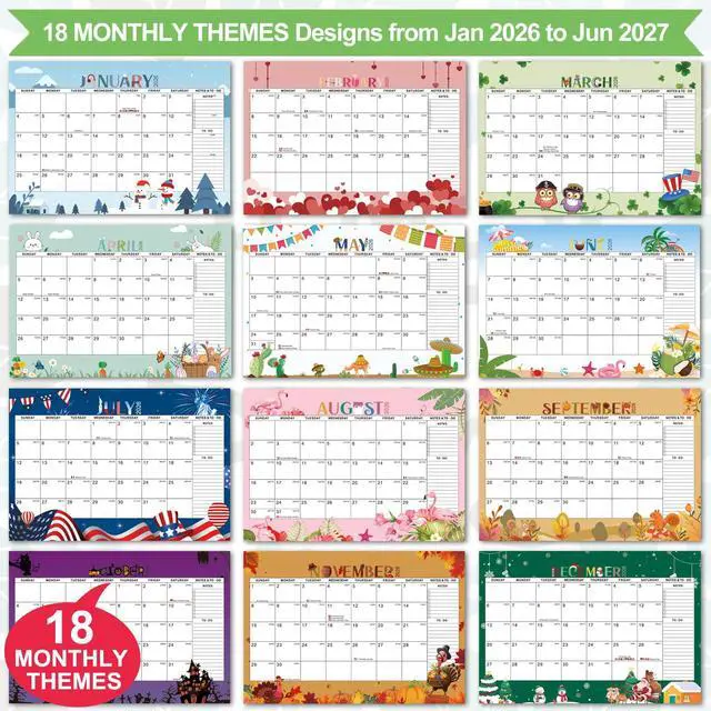 Alt view image 3 of 7 - Small Desk Calendar 2026-2027, Monthly Desktop Calendar from Now to Jun 2027- Monthly Theme Design, Standing Flip Desk Calendar for Home Office School (black)