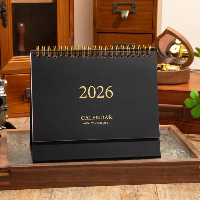 Alt view image 4 of 7 - Small Desk Calendar 2026-2027, Monthly Desktop Calendar from Now to Jun 2027- Monthly Theme Design, Standing Flip Desk Calendar for Home Office School (black)