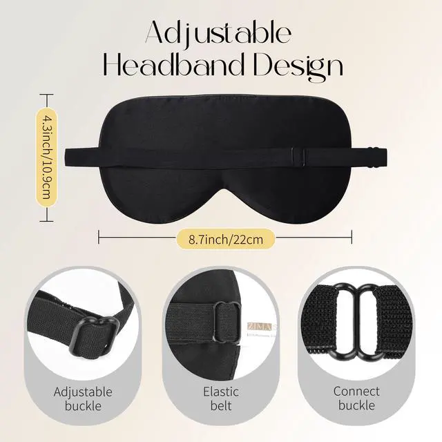 Alt view image 4 of 5 - Adjustable 100% Mulberry Silk Sleep Mask