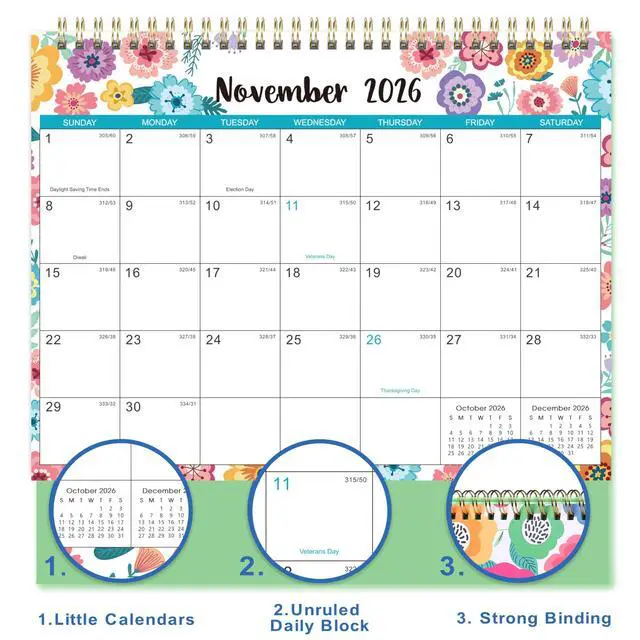 Alt view image 3 of 7 - 2026-2027 Desk Calendar, 9.8" x 8.3", JUL 2026 - DEC 2027, Desktop Calendar