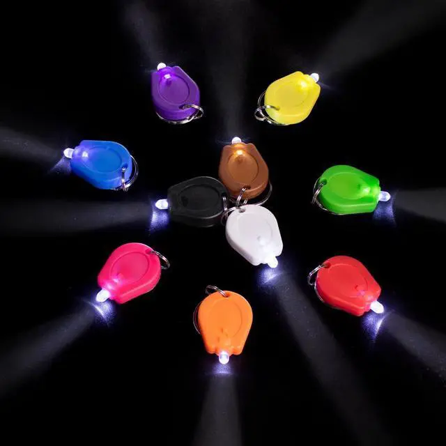 Alt view image 2 of 6 - 10 Pack Ultra Bright Mini LED Keychain Flashlight, Small Key Ring Flashlight, Portable LED Keychain Light for Outdoor Activities Emergency Light - 10 Colors Shell