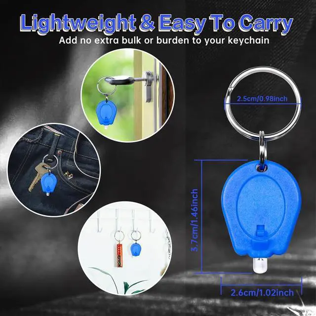 Alt view image 5 of 6 - 10 Pack Ultra Bright Mini LED Keychain Flashlight, Small Key Ring Flashlight, Portable LED Keychain Light for Outdoor Activities Emergency Light - 10 Colors Shell