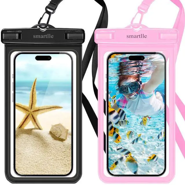 Main image of Waterproof Phone Pouch Case - 2 Pack, Cell Phone Dry Bag for iPhone 14 13 12 11 Pro Max XS Plus XR, Galaxy S23 S22 S21, IPX8 Waterproof Phone Holder for Vacation Underwater Beach Necessities