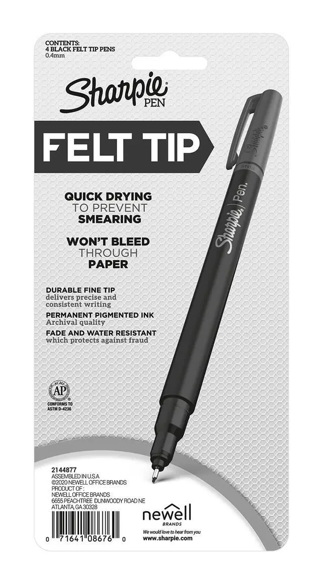Alt view image 2 of 4 - Wraps Pen, Fine Point, 4-Pack, Black (1924213)