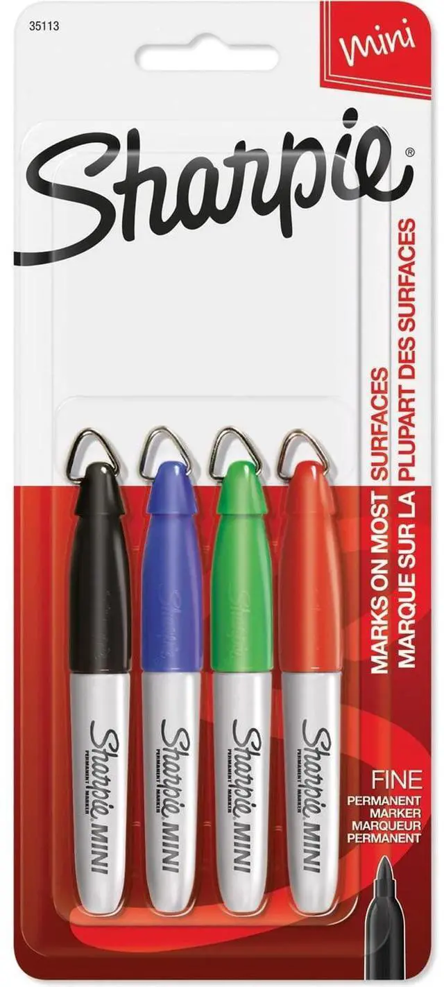 Main image of 35113PP Mini Sharpie Marker,Permanent,Fine Point,4/ST,BK/RD/BE/GN