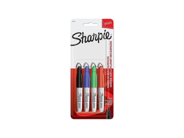 Alt view image 5 of 7 - 35113PP Mini Sharpie Marker,Permanent,Fine Point,4/ST,BK/RD/BE/GN