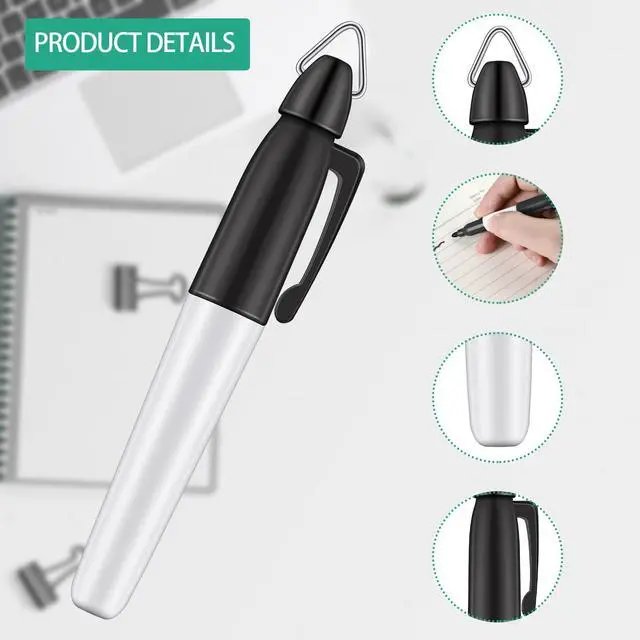 Alt view image 3 of 7 - 12 Pcs Mini Permanent Markers with Golf Keychain Clips for CNA Nurses Badge Quick Drying Fine Point Ink Pens for Office Outdoor Activities(Black)