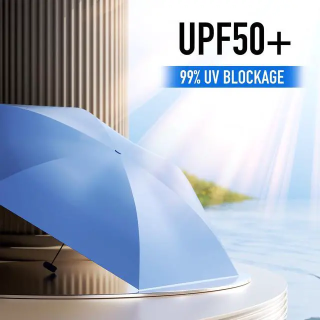 Alt view image 3 of 7 - Compact Mini Umbrella for purse-Lightweight,Fold and UV Umbrella for Rain-Suitable for women, girls, kids(Navy Blue)