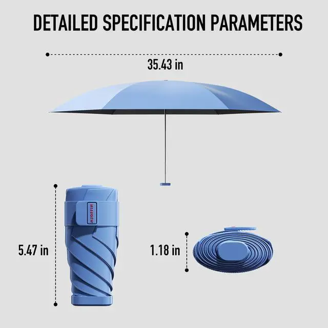 Alt view image 7 of 7 - Compact Mini Umbrella for purse-Lightweight,Fold and UV Umbrella for Rain-Suitable for women, girls, kids(Navy Blue)