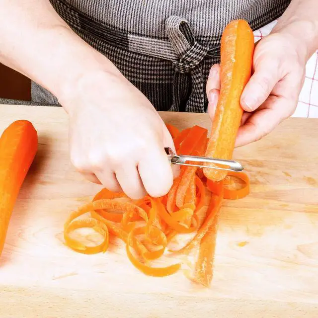 Alt view image 4 of 7 - 5 Pieces Vegetable Fruit Peelers Stainless Steel Rotary Peelers Carrots Potatoes Peeling Tools for Home and Kitchen, with Ergonomic Safety and Control Handle