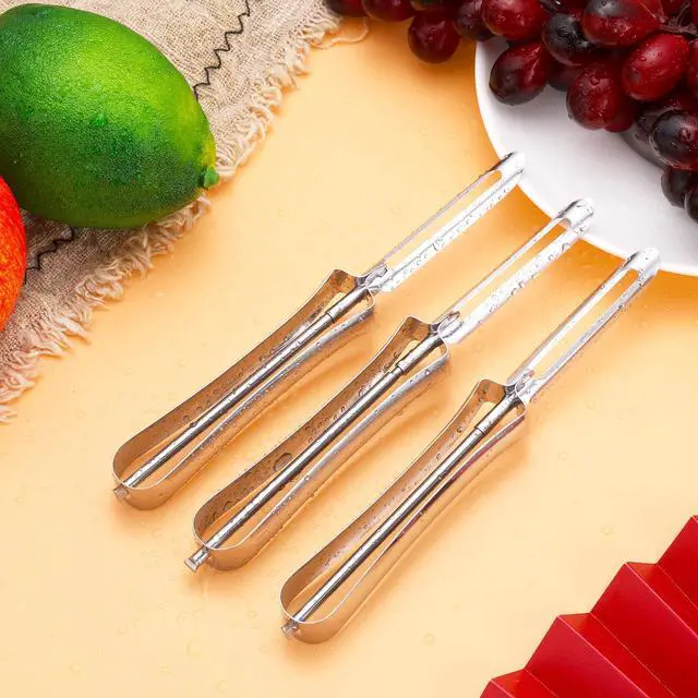 Alt view image 7 of 7 - 5 Pieces Vegetable Fruit Peelers Stainless Steel Rotary Peelers Carrots Potatoes Peeling Tools for Home and Kitchen, with Ergonomic Safety and Control Handle