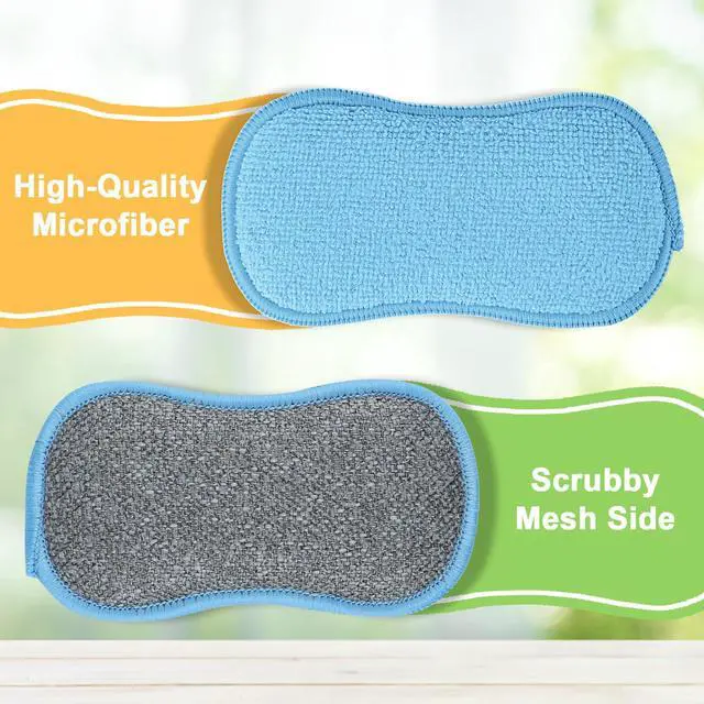 Alt view image 2 of 7 - 12 Pack Dish Sponges Kitchen, Non-Scratch Microfiber Sponges