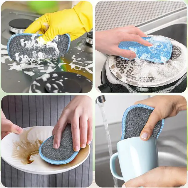 Alt view image 7 of 7 - 12 Pack Dish Sponges Kitchen, Non-Scratch Microfiber Sponges