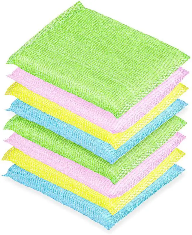 Main image of 8 Multipurpose Scouring Pads, Non-Scratch Sponge (8 Pack)