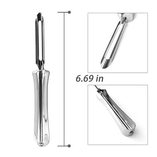 Alt view image 2 of 4 - Peeler, Stainless Steel Rotary Peeler for Potatoes Carrots Apples Pears (Set of 3) By Lechay