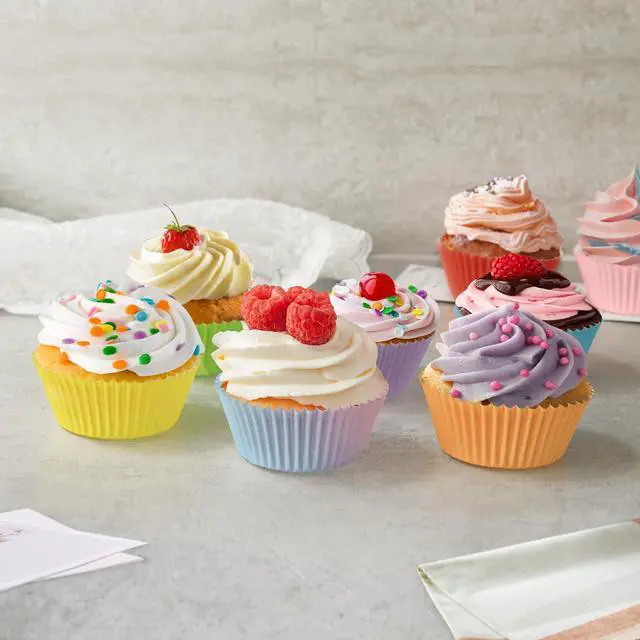 Alt view image 5 of 5 - Rainbow Standard Cupcake Liners 400 Count Solid Colorful Paper Baking Cups Food Grade Disposable Cupcake Wrappers Bright Color Muffin Cups for Wedding Birthday Tea Party Baking Supplies