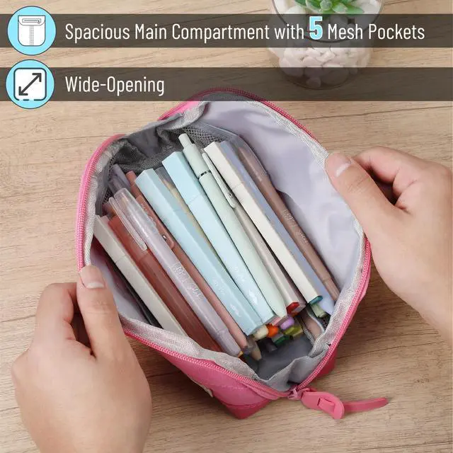 Alt view image 3 of 7 - Wide-Opening Pencil Case, Triangle Design