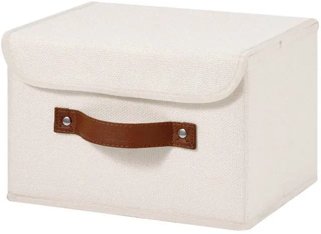 Main image of Storage Bins Box with Lids Decorative Cotton Linen Fabric Baskets