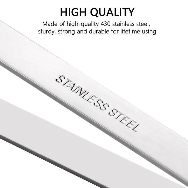 Alt view image 6 of 7 - 4 Pieces Fish Bone Tweezers Set, Two 4.6" Stainless Steel Tweezer and Two 5.5" Tongs for Cooking Food Design styling.
