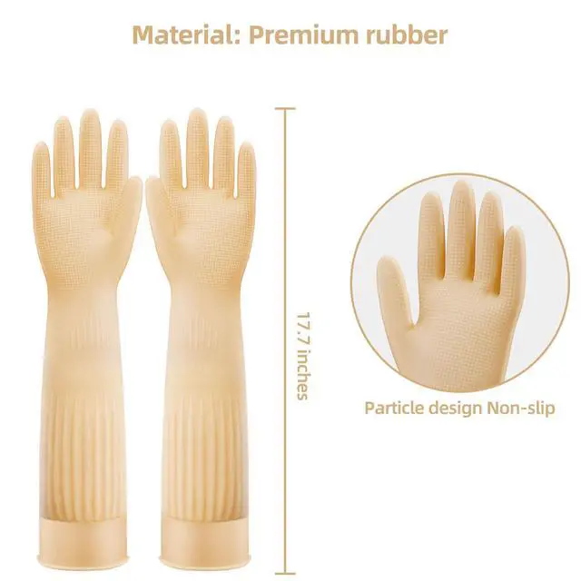 Alt view image 5 of 6 - Cleaning Gloves for Household Dishwashing Full Arm Protecting