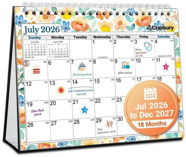 Main image of 2026-2027 Small Desk Calendar 8x6, Standing Flip Planner