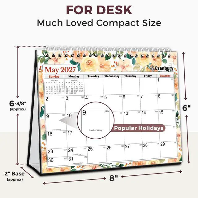 Alt view image 5 of 7 - 2026-2027 Small Desk Calendar 8x6, Standing Flip Planner