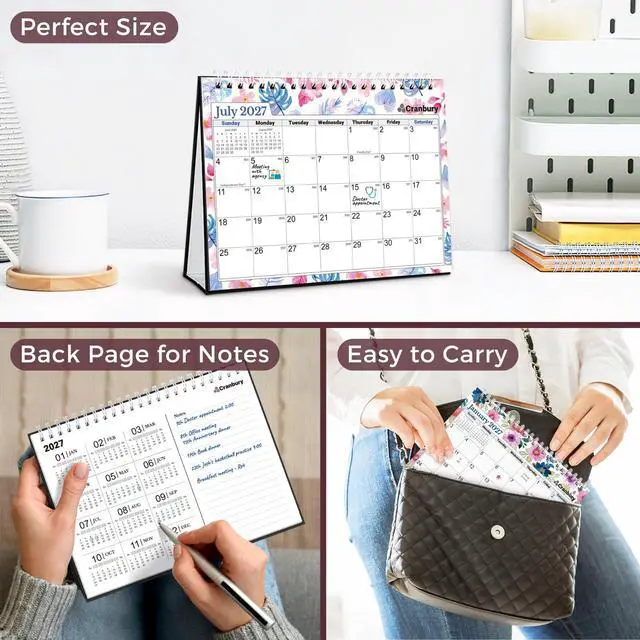 Alt view image 6 of 7 - 2026-2027 Small Desk Calendar 8x6, Standing Flip Planner