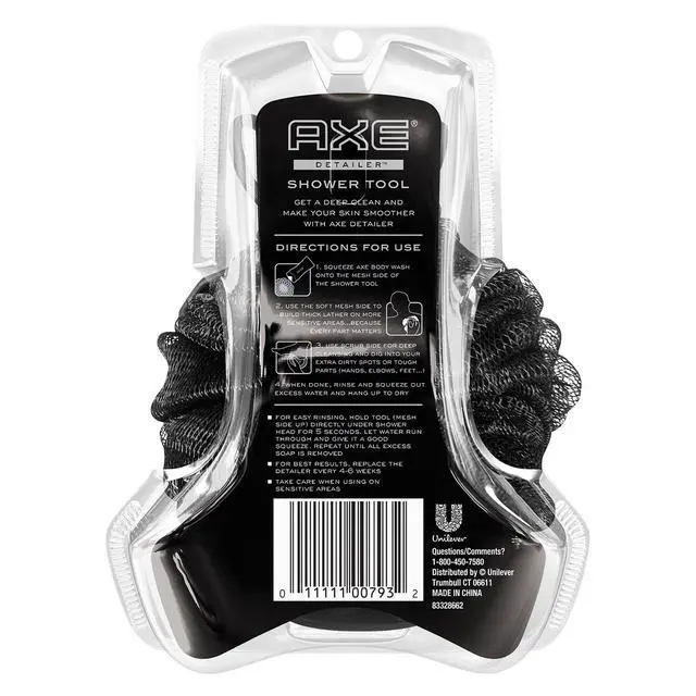 Alt view image 2 of 7 - Mens Shower Scrubber Tool, 2-Sided Detailer, Gray Color, Mesh Side for Lathering, Exfoliator for Smoothing Dry, Rough Skin