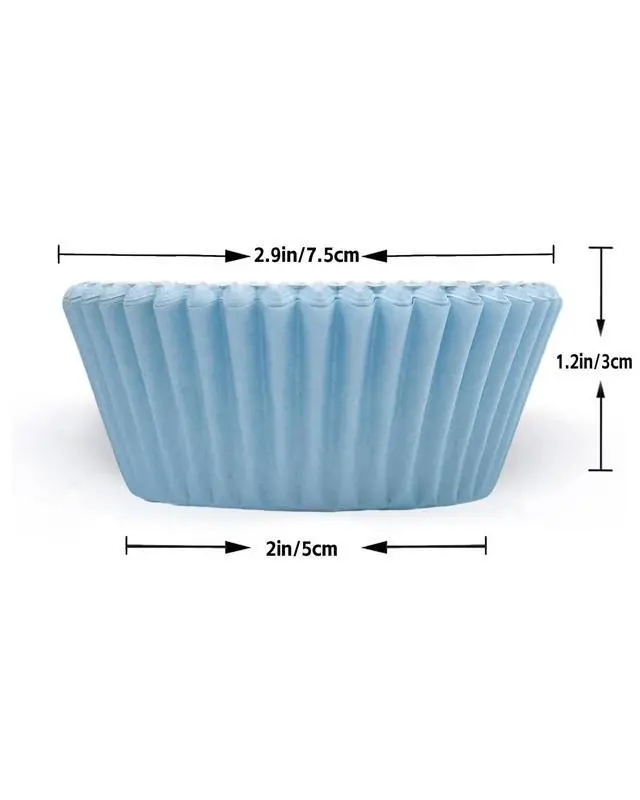 Alt view image 5 of 7 - 300 Counts Cupcake Liners - Food Grade 6 Solid Blue Colors Cupcake Papers Muffin Baking Cups (Standard Size)