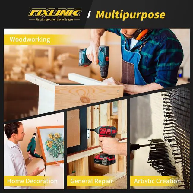 Alt view image 7 of 7 - Screws Assortment Kit, FIXLINK 240 PCS High Hardness Flat Head Wood Screws Set, Phillips Drive Assorted Screws, Contain 15PC Anchors and 8 Size (2-1/2,2,1-1/2,1-1/4,1,3/4,5/8,1/2), Black