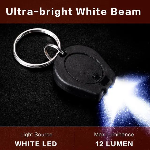 Alt view image 2 of 7 - 12 Pack Ultra Bright Mini LED Keychain Flashlight, Small Key Ring Flashlight, Portable LED Keychain Light