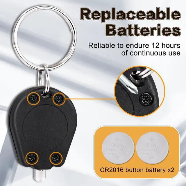 Alt view image 5 of 7 - 12 Pack Ultra Bright Mini LED Keychain Flashlight, Small Key Ring Flashlight, Portable LED Keychain Light