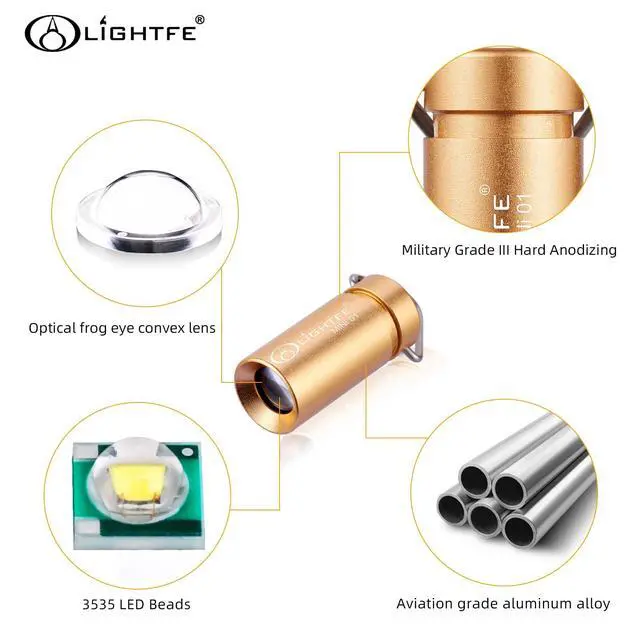 Alt view image 2 of 6 - MINI01 Keychain Flashlight mini Keychain Light is Light, Small, and Bright (Mini01-Gold)