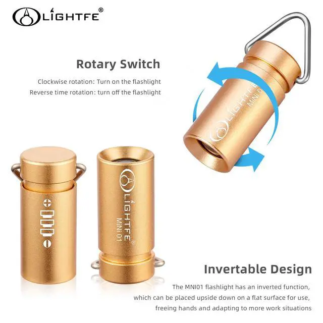 Alt view image 3 of 6 - MINI01 Keychain Flashlight mini Keychain Light is Light, Small, and Bright (Mini01-Gold)