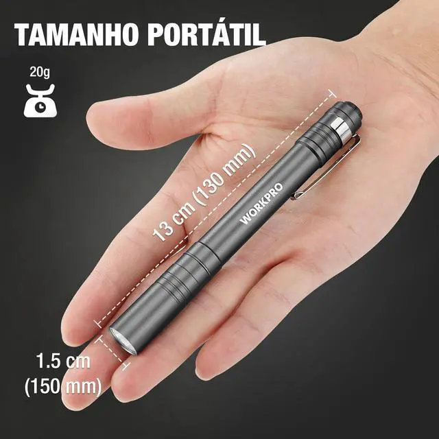 Alt view image 2 of 7 - LED Pen Light, Aluminum Pen Flashlight, Pocket Flashlight with Clip